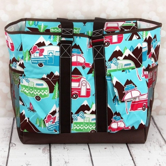 HAPPY CAMPER EVERYDAY LRG ORGANIZER TOTE W/ZIP TOP - Picture 2 of 3